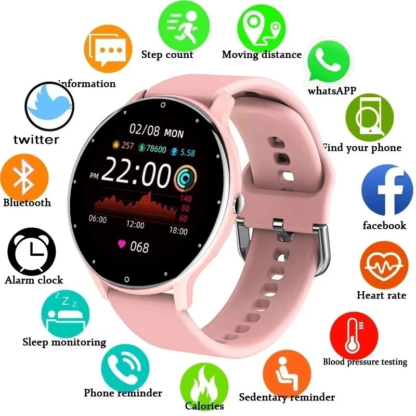 Women Smart Band Watch Real-Time Weather Forecast Activity Tracker Watches Heart Rate Monitor Sports Ladies Smart Watch Men - Image 2